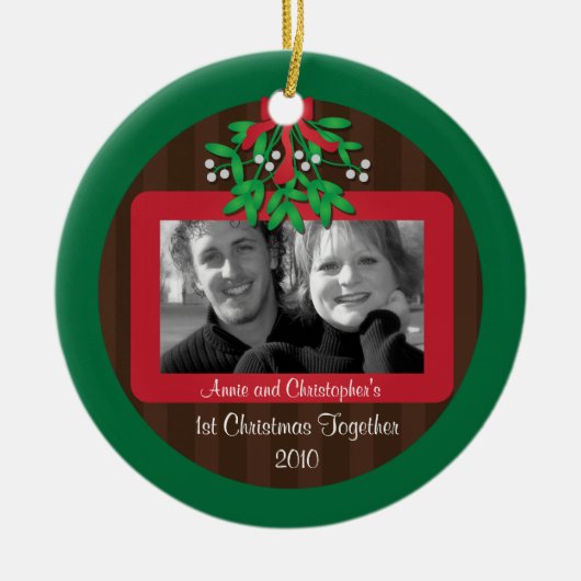 Mistletoe Christmas Foto Ornament (Vorne)