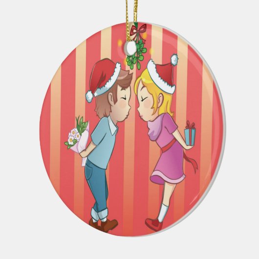 Mistletoe Christmas Keramik Ornament (Links)