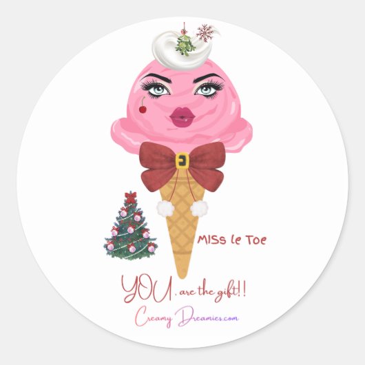 Mistletoe Christmas kissing sticker (Vorderseite)