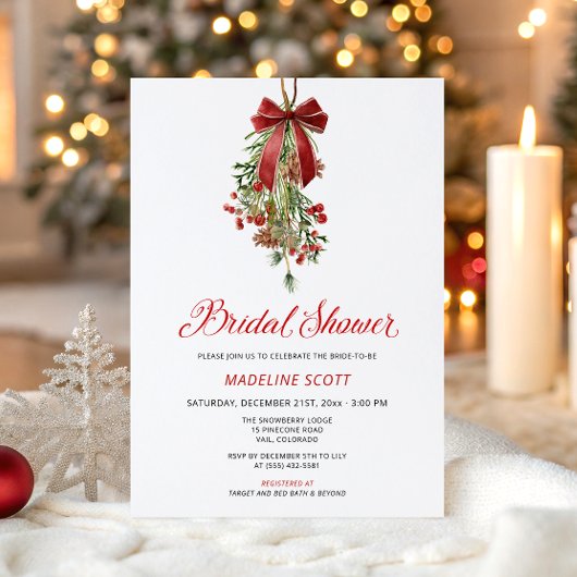 Mistletoe Christmas Winter Bridal Shower Einladung