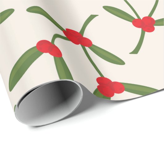 Mistletoe Christmas Wrapping Paper Geschenkpapier (Rolleneckpunkt)