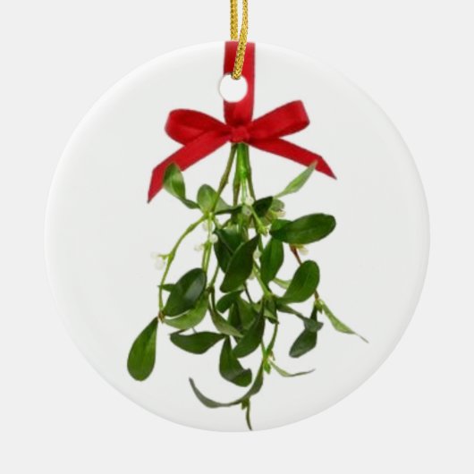 **MISTLETOE**DAS LÄSST EIN LEBEN AUF DIE ORNATION KERAMIK ORNAMENT (Vorne)