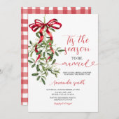 Mistletoe die Jahreszeit zu Verheiratetem Brautpar Einladung (Vorne/Hinten)