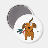 Mistletoe Doggie Wagging - Magnet (Vorderseite/Rückseite)