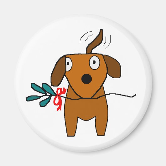 Mistletoe Doggie Wagging - Magnet (Vorne)