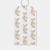 Mistletoe Dusty Rose Bow Brautparty Geschenkanhänger (Rückseite)
