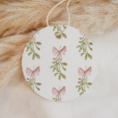 Mistletoe Dusty Rose Bow Brautparty Geschenkanhänger