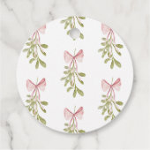 Mistletoe Dusty Rose Bow Brautparty Geschenkanhänger (Rückseite)