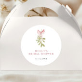 Mistletoe Dusty Rose Bow Brautparty Runder Aufkleber