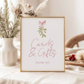 Mistletoe Dusty Rose Bow Cards Geschenke Poster