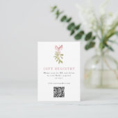 Mistletoe Dusty Rose Bow QR Code Begleitkarte (Stehend Vorderseite)