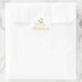Mistletoe Elegant Gold Script Frohe Weihnachten Runder Aufkleber (Tasche)
