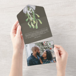 Mistletoe Elegante Weihnachtskarte All In One Einladung