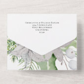 Mistletoe Elegante Weihnachtskarte All In One Einladung (Rückseite)