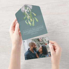 Mistletoe Elegante Weihnachtskarte All In One Einladung