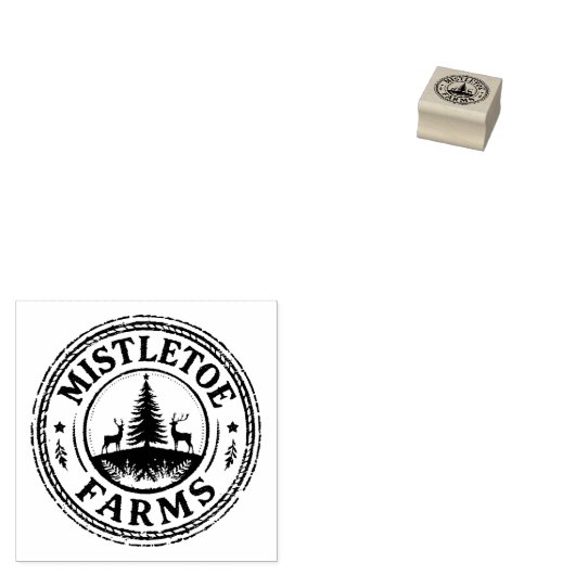 Mistletoe Farms – Rustikal Gummistempel (Stempel)