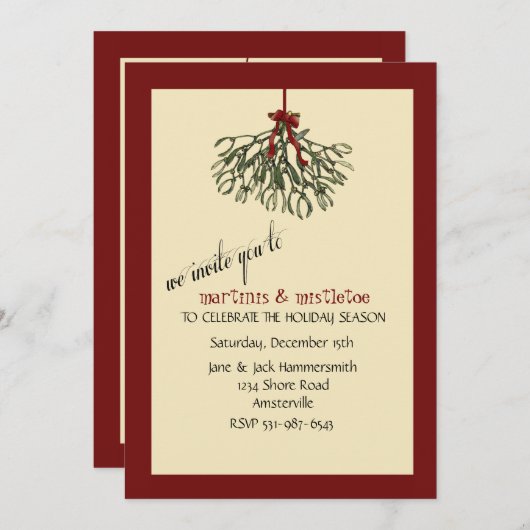 Mistletoe - Feierliche Einladung (Vorne/Hinten)