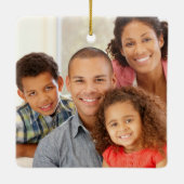 Mistletoe Foliage Rounded Frame 2 Fotos Weihnachte Keramikornament (Rückseite)