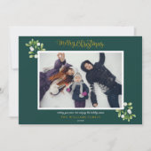 Mistletoe Foto Gold Script Frohe Weihnachten (Vorderseite)