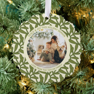 Mistletoe Foto und Text Personalisiert Weihnachten Ornament Karte