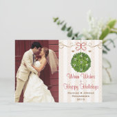 Mistletoe Foto Weihnachtskarte Feiertagskarte (Stehend Vorderseite)