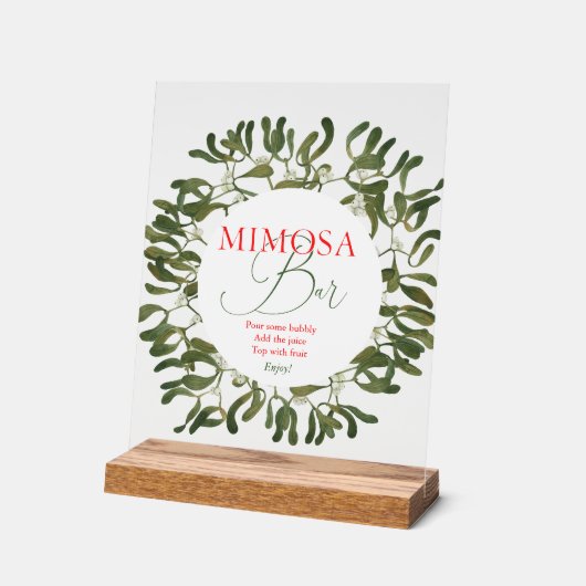 Mistletoe Frame Script Brautparty Mimosa Bar Acrylschild (Winkel)