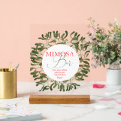 Mistletoe Frame Script Brautparty Mimosa Bar Acrylschild (Hochzeit)