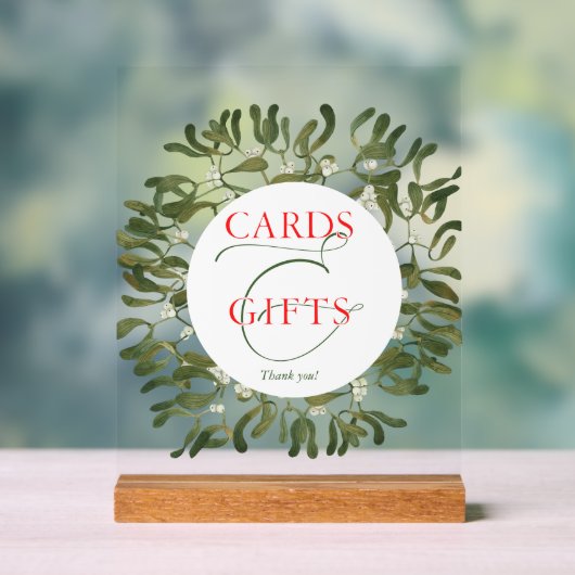 Mistletoe Frame Wedding Cards und Geschenke Acrylschild (Neutral)