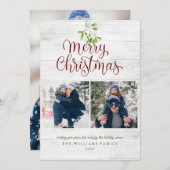 Mistletoe Frohe Weihnachten 3 Foto Rustikales Holz (Vorne/Hinten)