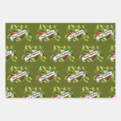Mistletoe Frohe Weihnachtswrapping Paper Sheets Geschenkpapier Set (Vorderseite 3)