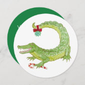 Mistletoe Gator Einladung zu Weihnachten (Vorne/Hinten)