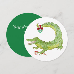 Mistletoe Gator Einladung zu Weihnachten