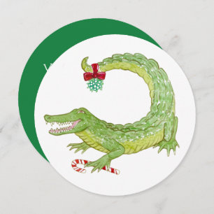 Mistletoe Gator Weihnachtseinladung Save The Date
