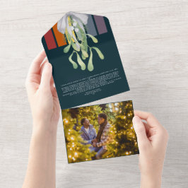 Mistletoe Gay Rainbow Elegante Weihnachtskarte All In One Einladung