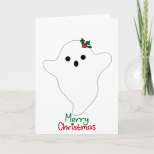 Mistletoe Ghost Merry Christmas Karte