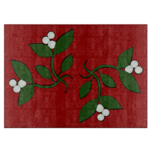 Mistletoe Glas Cutting Board Schneidebrett