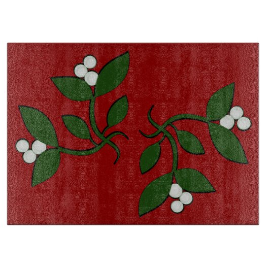 Mistletoe Glas Cutting Board Schneidebrett (Vorderseite)