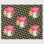 Mistletoe Gnome Anpassungsfarbe Geschenkpapier (Flach)