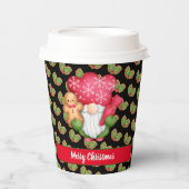 Mistletoe Gnome passen Farbe und Text an Pappbecher (Vorderseite)