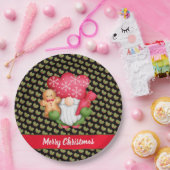 Mistletoe Gnome passen Farbe und Text an Pappteller (Party)