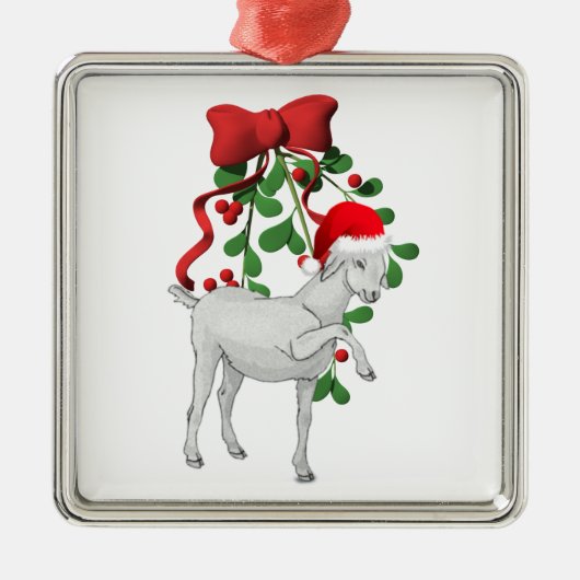 Mistletoe Goat Ornament (Vorne)