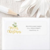 Mistletoe Gold Frohe Weihnachts-Rücksendeadresse (Insitu)