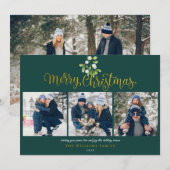 Mistletoe Gold Script Foto Collage Weihnachten (Vorne/Hinten)