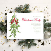 Mistletoe Greenery Christmas Party Custom  Einladung