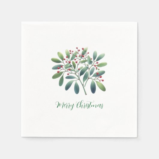 Mistletoe Greenery Simplistic Decor Serviette (Vorderseite)