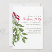 Mistletoe Greenery Trendy Niedliches Party Einladung (Vorderseite)