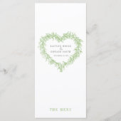 Mistletoe, grün, weiße Hochzeitmenüs Menükarte (Vorderseite)