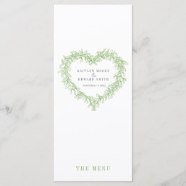 Mistletoe, grün, weiße Hochzeitmenüs Menükarte