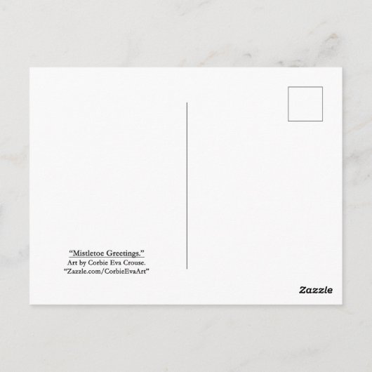 "Mistletoe Grüße." Postkarte (Rückseite)