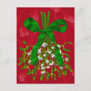 "Mistletoe Grüße." Postkarte